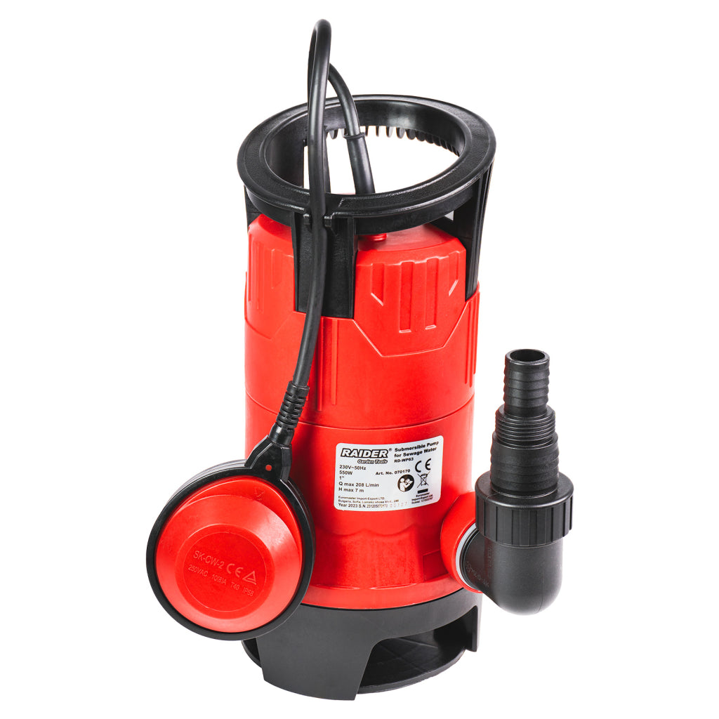 Raider Pompa cu plutitor 550W 1" 7-7m 12480l/h 35mm RD-WP63