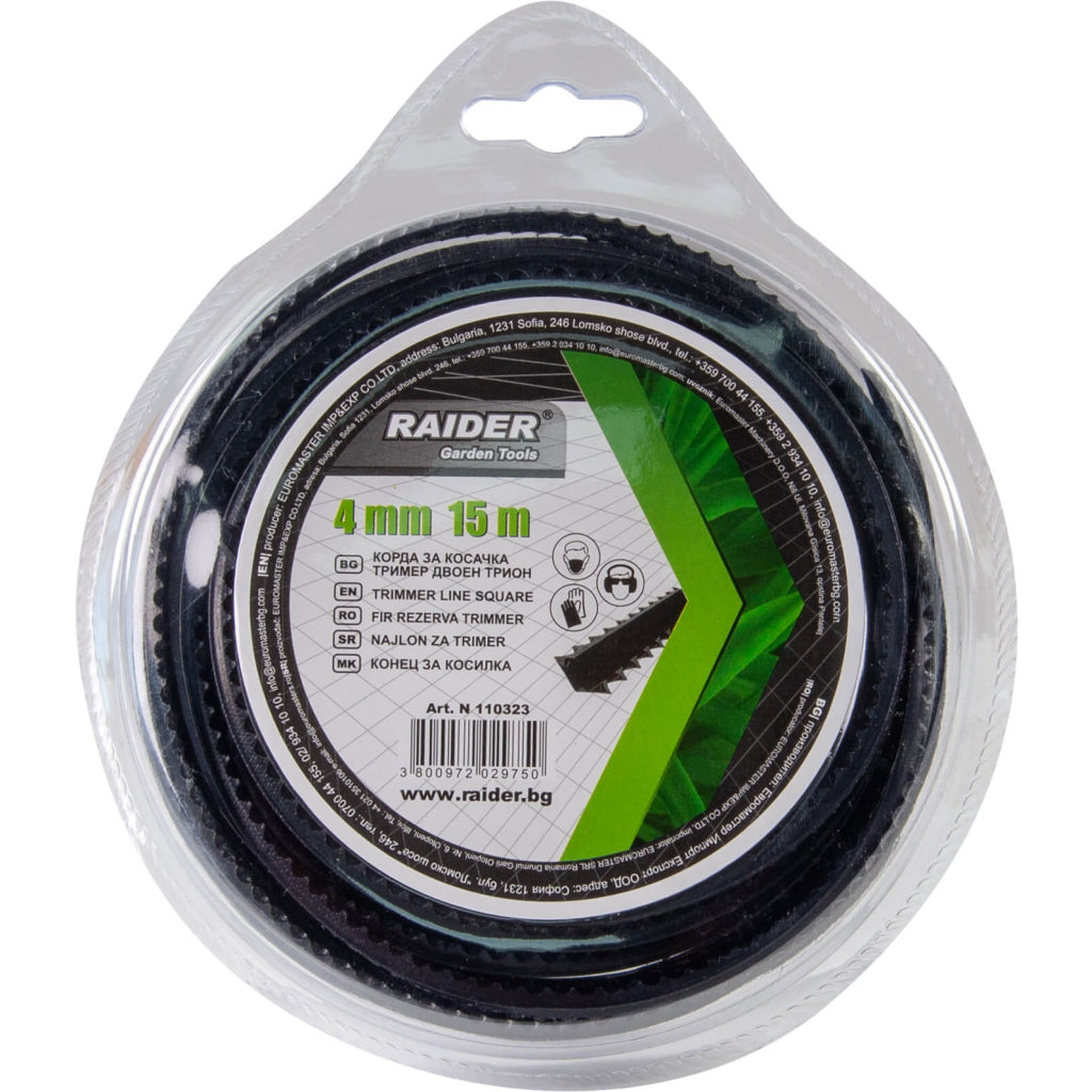 Raider Accessories Fir pentru motocoasa ø4.0mm х 1.5m dinte fierastrau negru