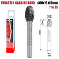 Raider Accessories Freza debavurare Tungsten Carbon tip EX ø10x16 ø6mm RDP