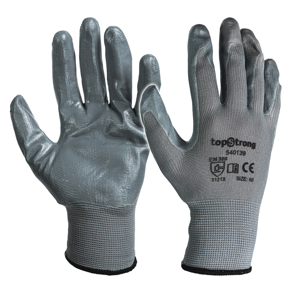 Top Strong Manusi de lucru nitril M10 gri TS-02