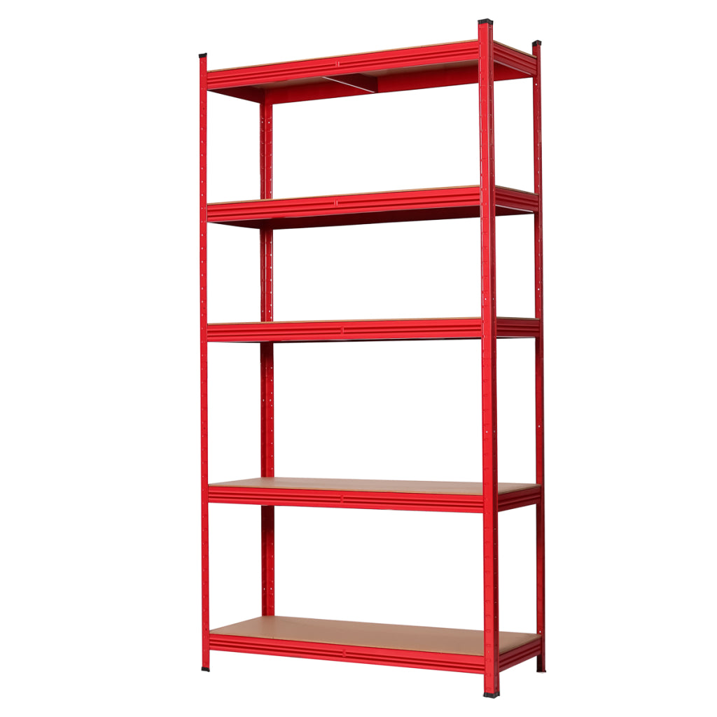 Raft metalic rosu 5 polite mdf 175 kg 180x90x40cm