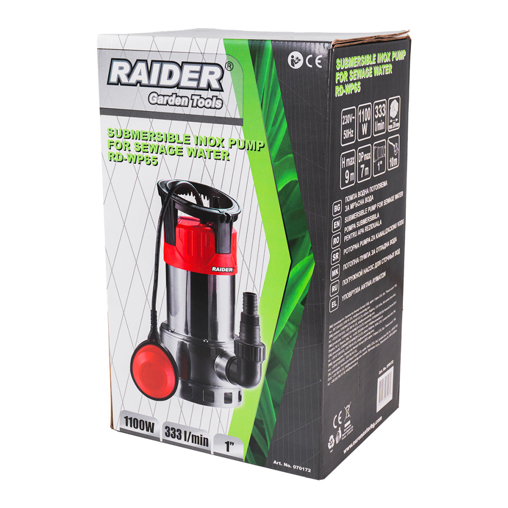 Raider Pompa cu plutitor 1100W 1" 7-9m 19980l/h 20mm inox RD-WP65