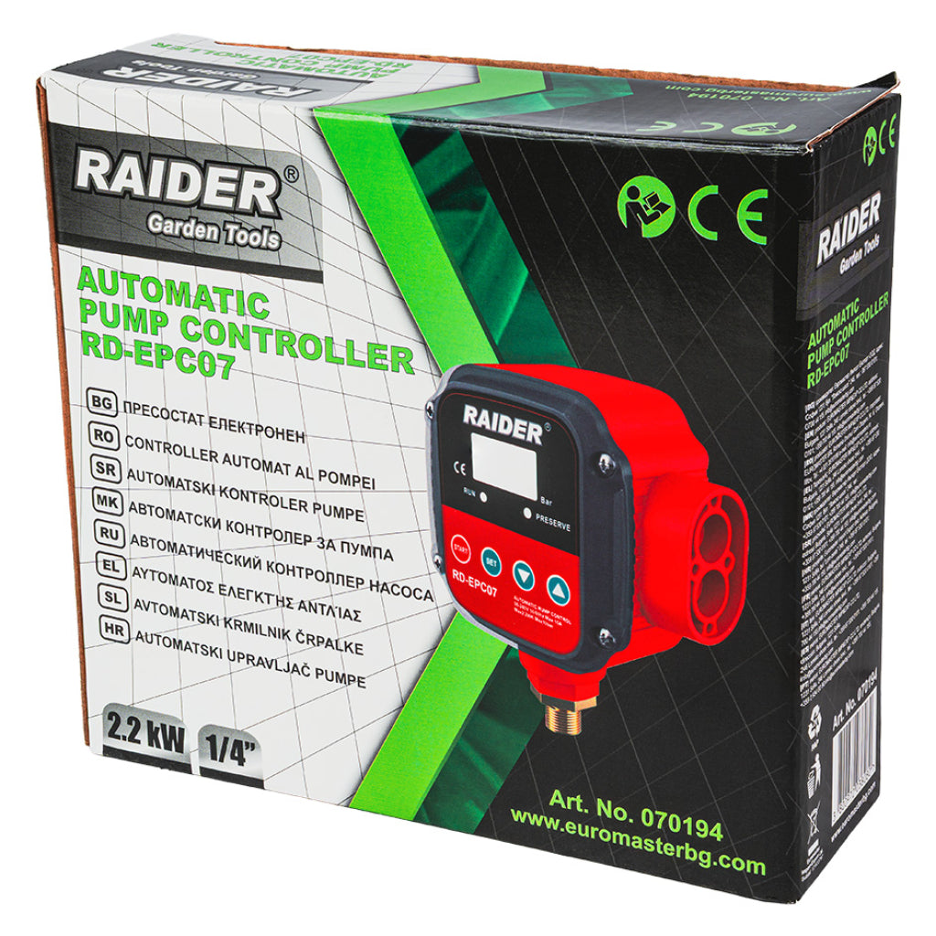 Raider Presostat electronic 2.2kW ¼" 80°C Digital RD-EPC07