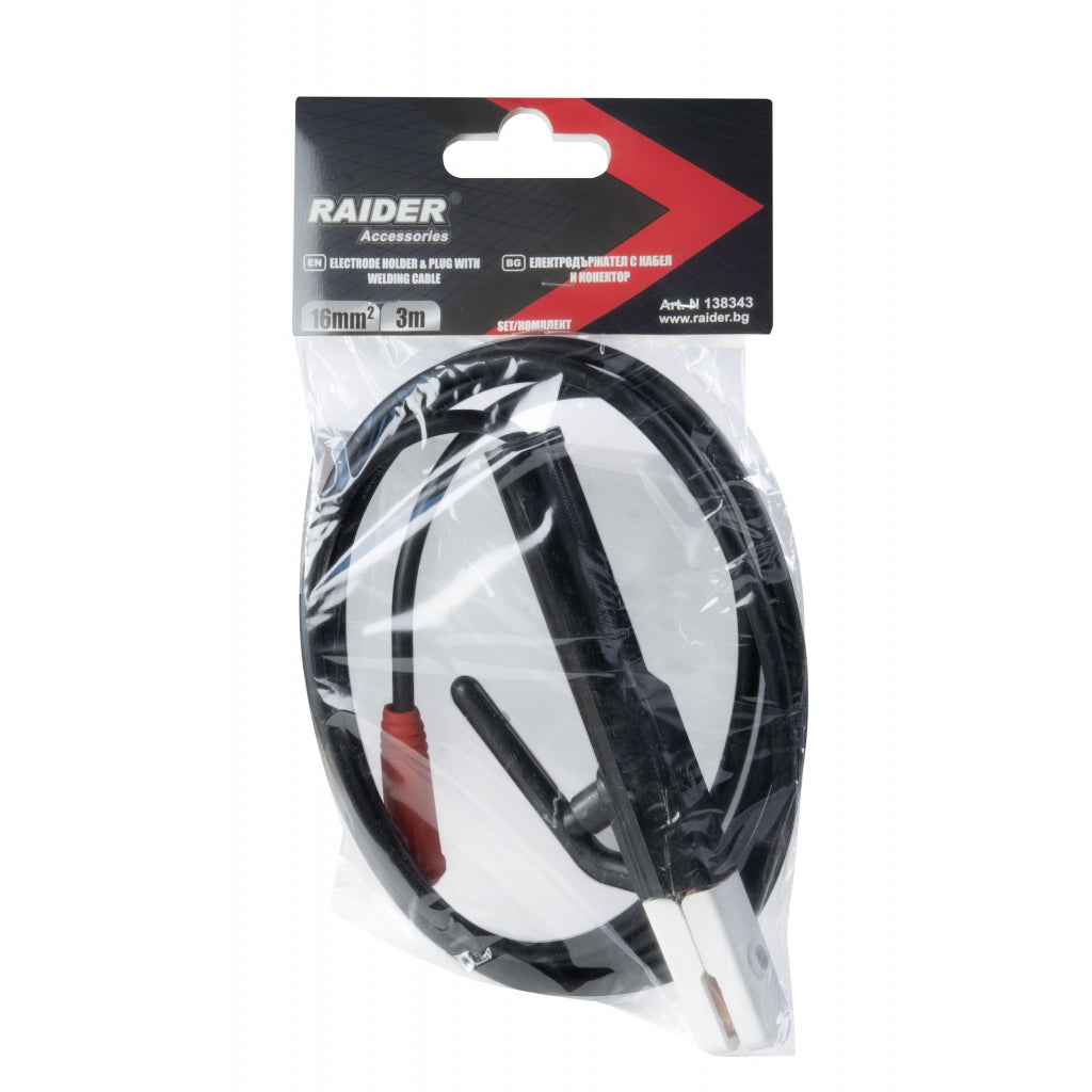 Raider Accessories Set cablu sudura 16mm x 2.3m cleste electrozi si cupla