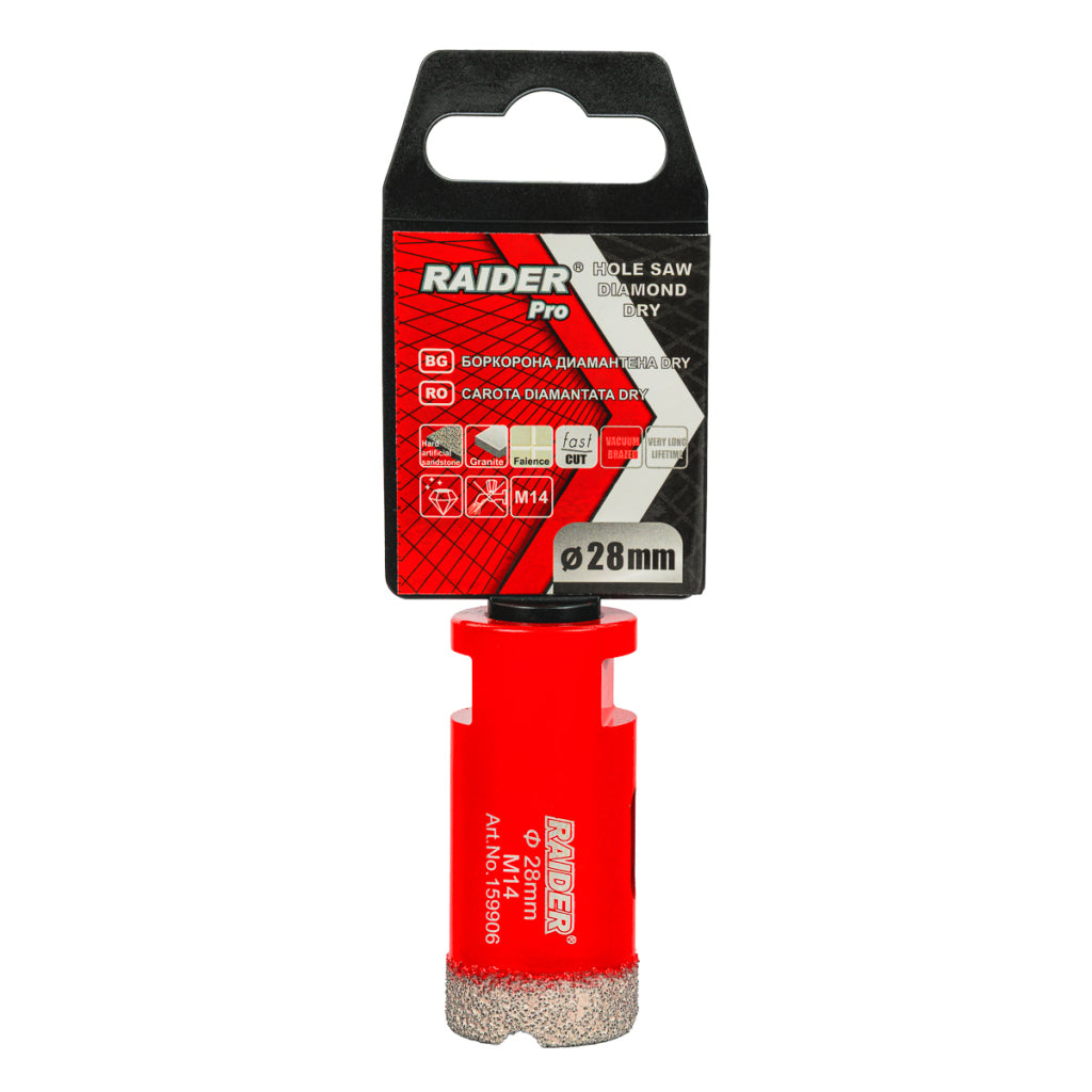 Raider Accessories Carota diamantata pentru Carotare uscata M14 Ø28mm
