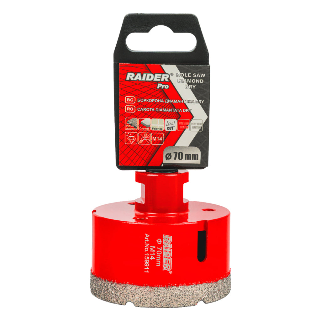 Raider Accessories Carota diamantata pentru Carotare uscata M14 Ø70mm