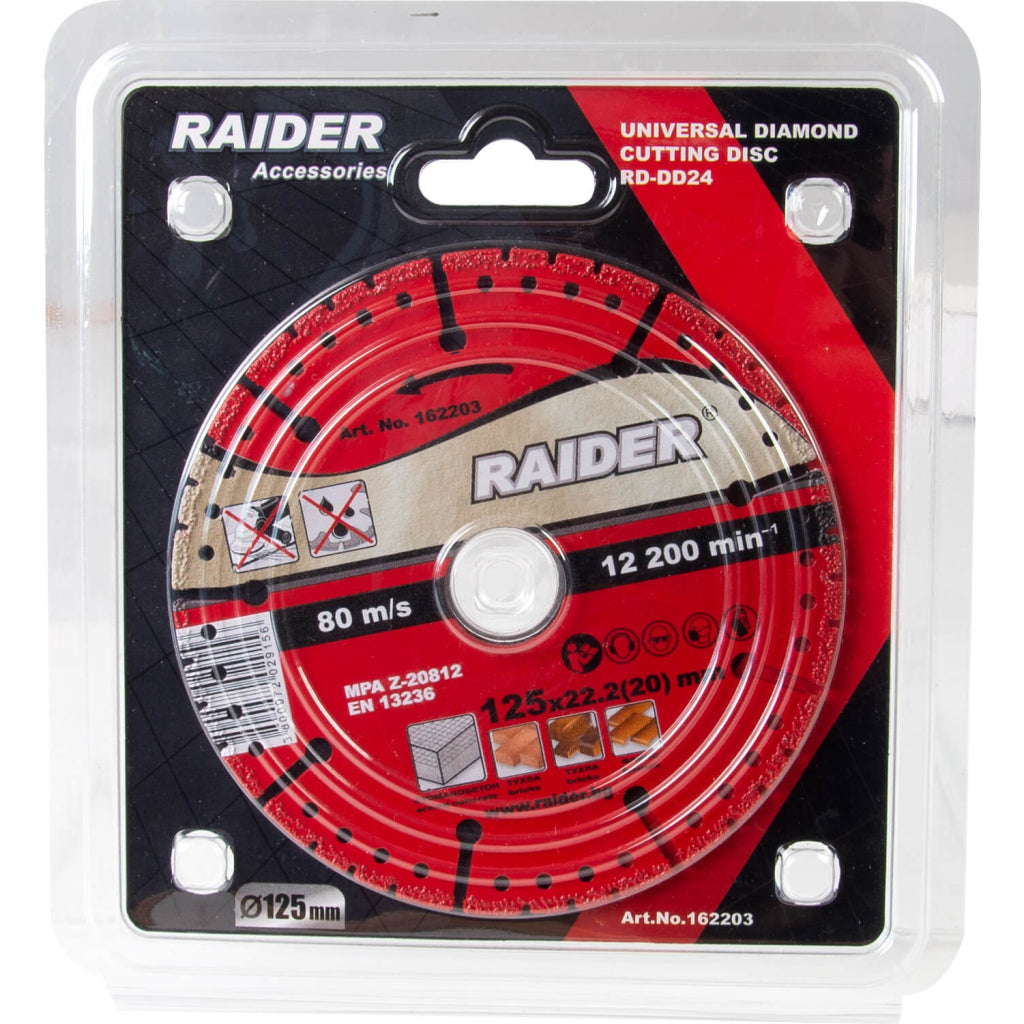 Raider Accessories Disc diamantat segmentat uscat 125x22.2x1.2mm RD-DD24