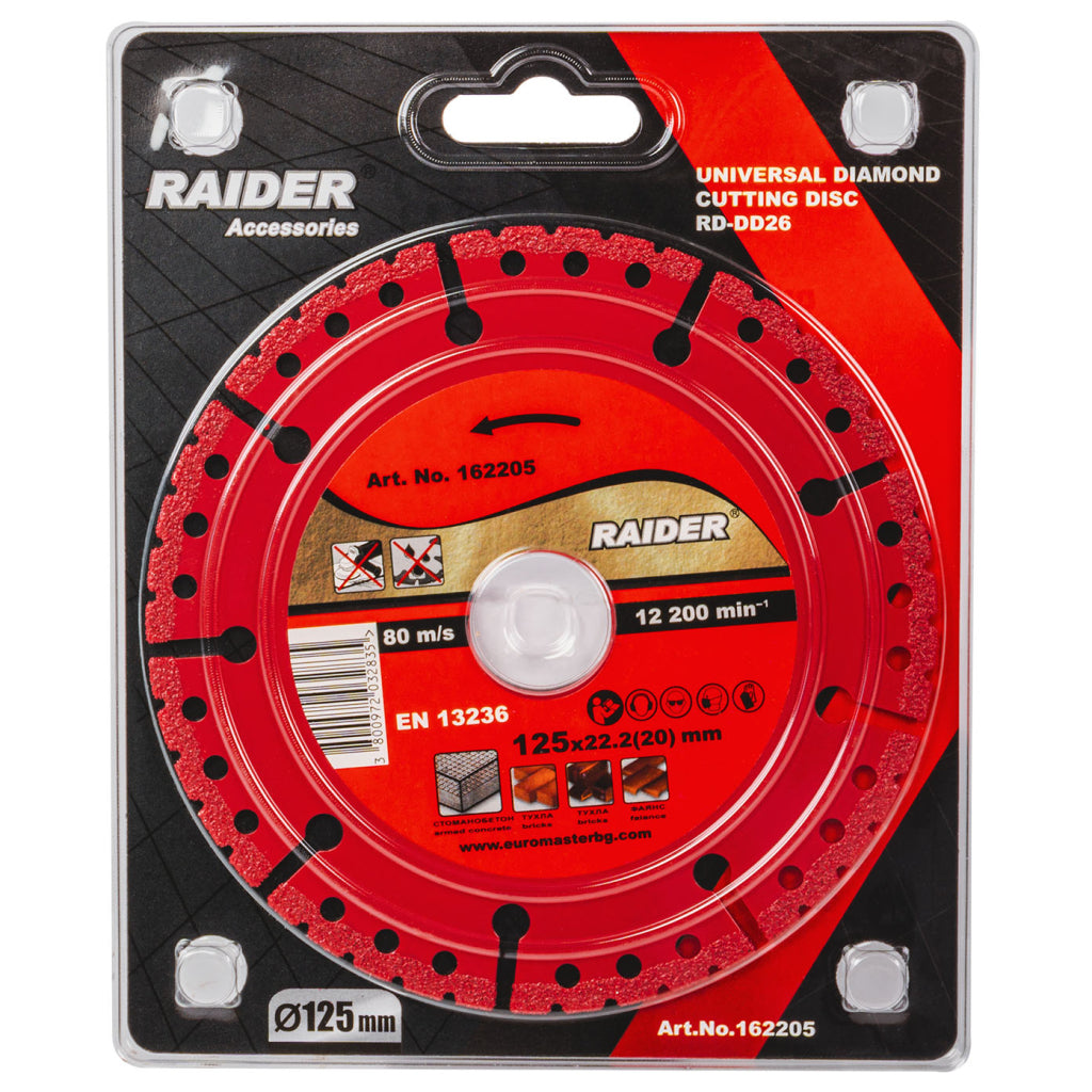 Raider Accessories Disc diamantat segmentat umed 125x22.2x1.2mm RD-DD26
