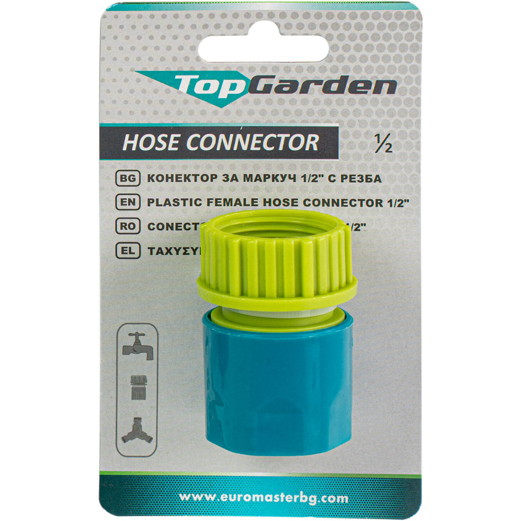 Top Garden Mufa furtun-robinet cu stop filet interior plastic ½” TG