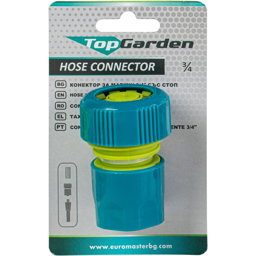 Top Garden Mufa conectoare furtun cu stop plastic ¾” TG