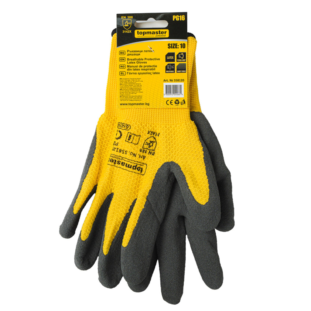 Top Master Pro Manusi de lucru din latex respirabil M11 TERRA GRIP PG16 TMP