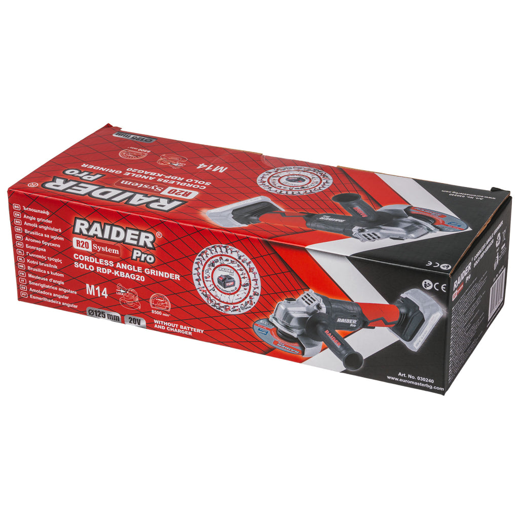 Raider R20 Polizor unghiular Ø125mm 20V SOLO RDP-KBAG20