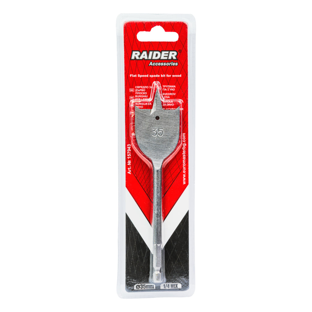 Raider Accessories Burghiu lemn plat hex ¼ ø35mm