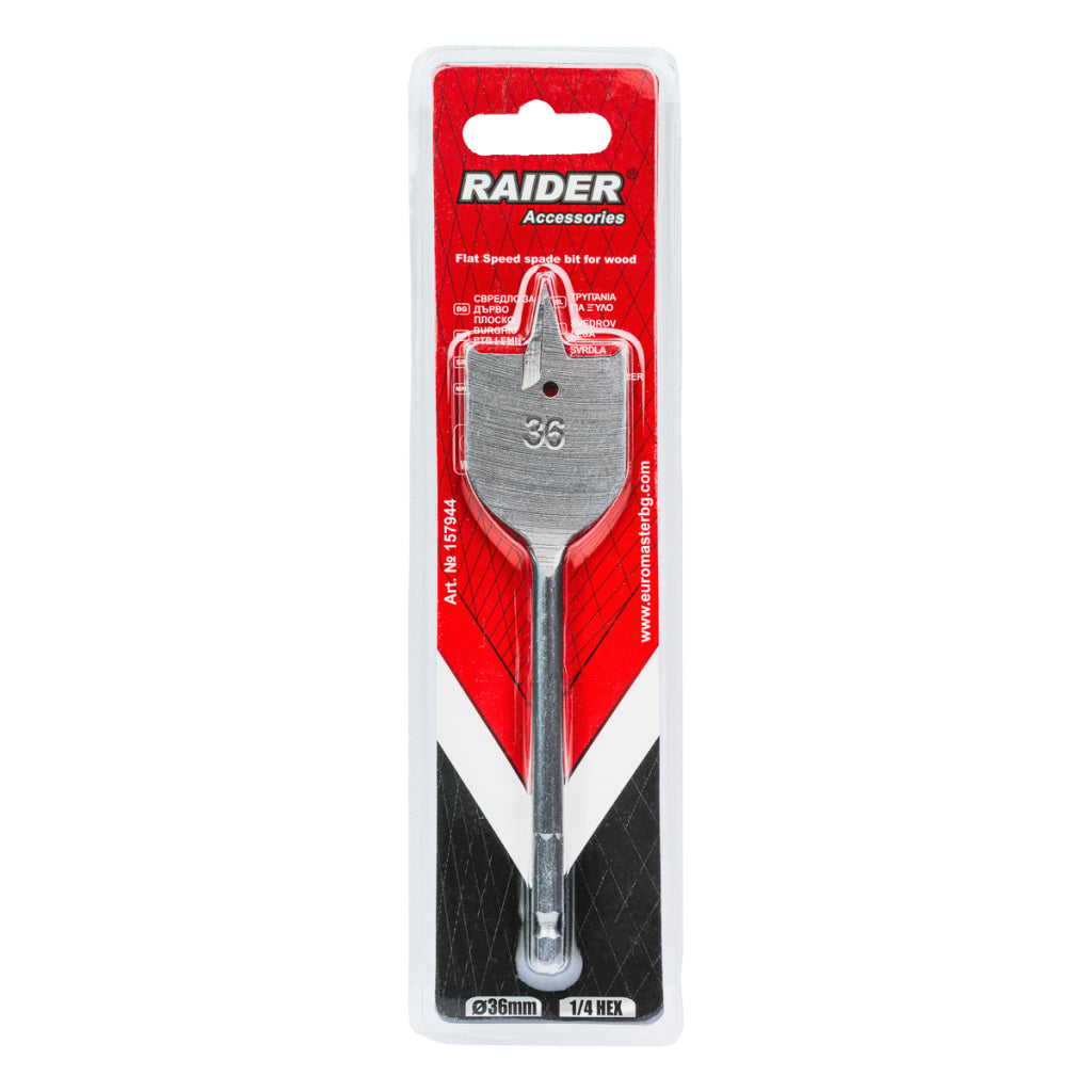 Raider Accessories Burghiu lemn plat hex ¼ ø36mm