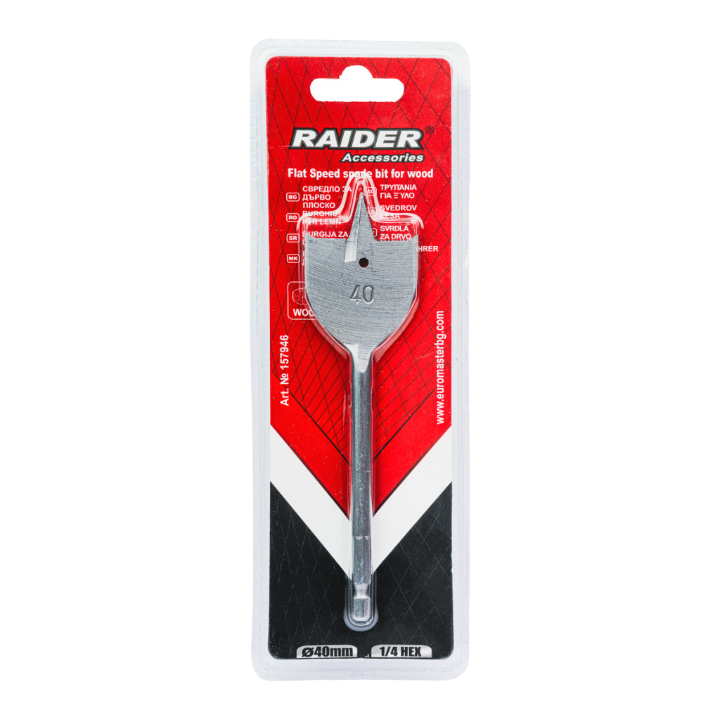 Raider Accessories Burghiu lemn plat hex ¼ ø40mm