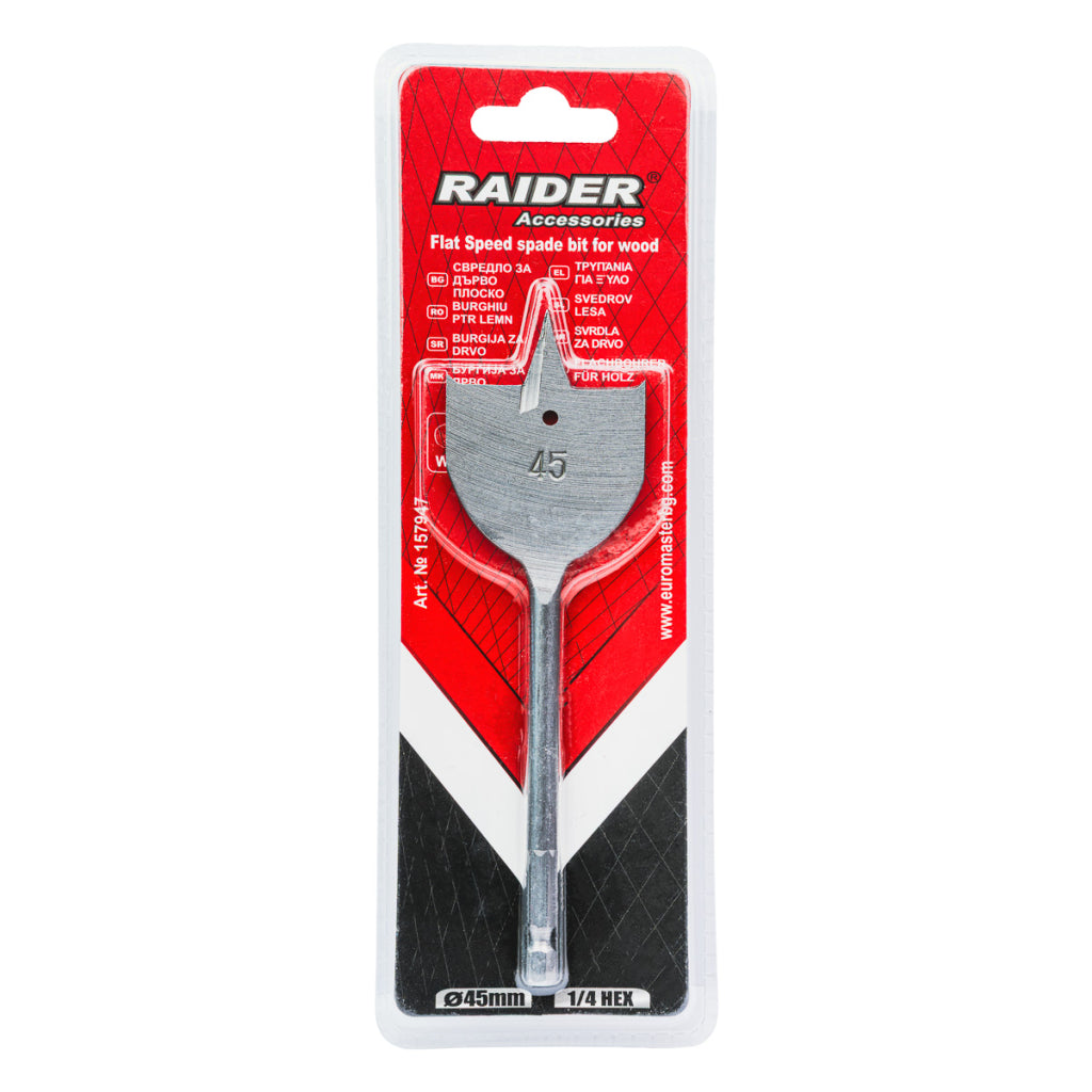 Raider Accessories Burghiu lemn plat hex ¼ ø45mm