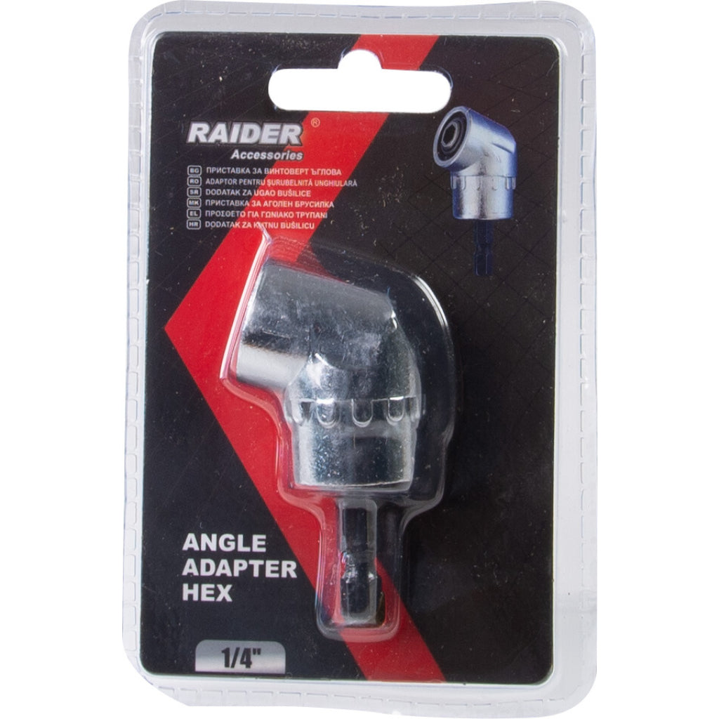 Raider Accessories Adaptor 90 grade HEX ¼" pentru bormasina