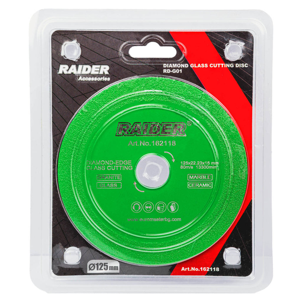Raider Accessories Disc diamantat continuu 125x22.2 margine 15mm verde