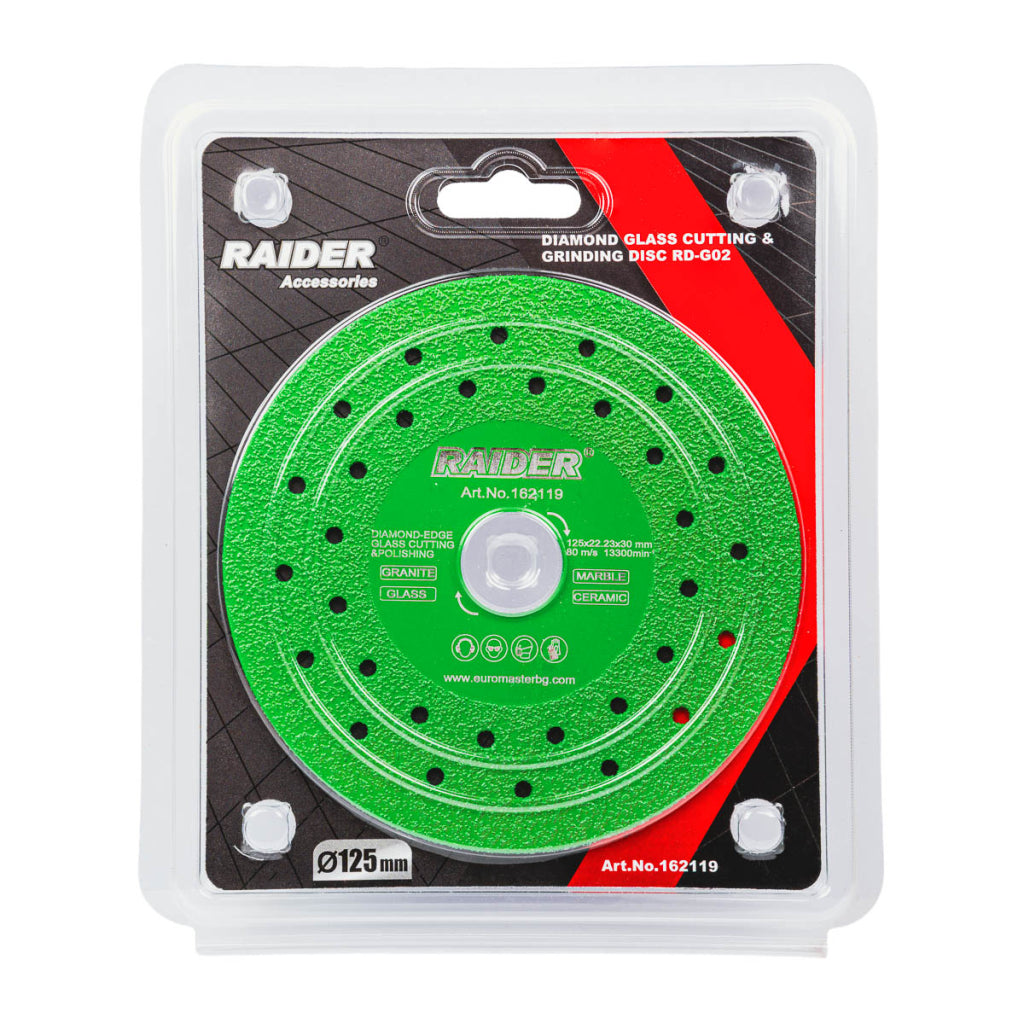 Raider Accessories Disc diamantat continuu 125x22.2 margine 30mm verde
