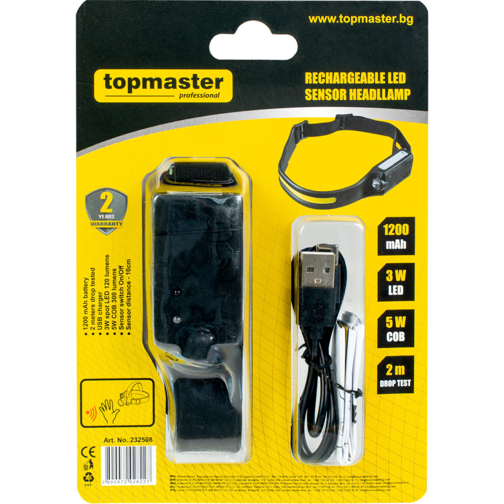 Top Master Pro Lanterna frontala LED cu senzor TMP