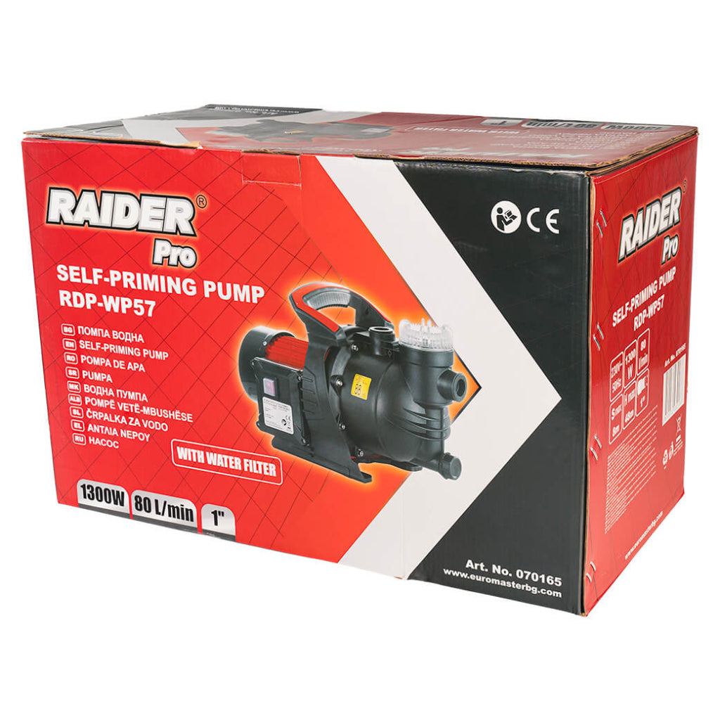 Raider Pro Pompa cu autoamorsare 1300W 1" 8-48m 4800l/h filtru RDP-WP57