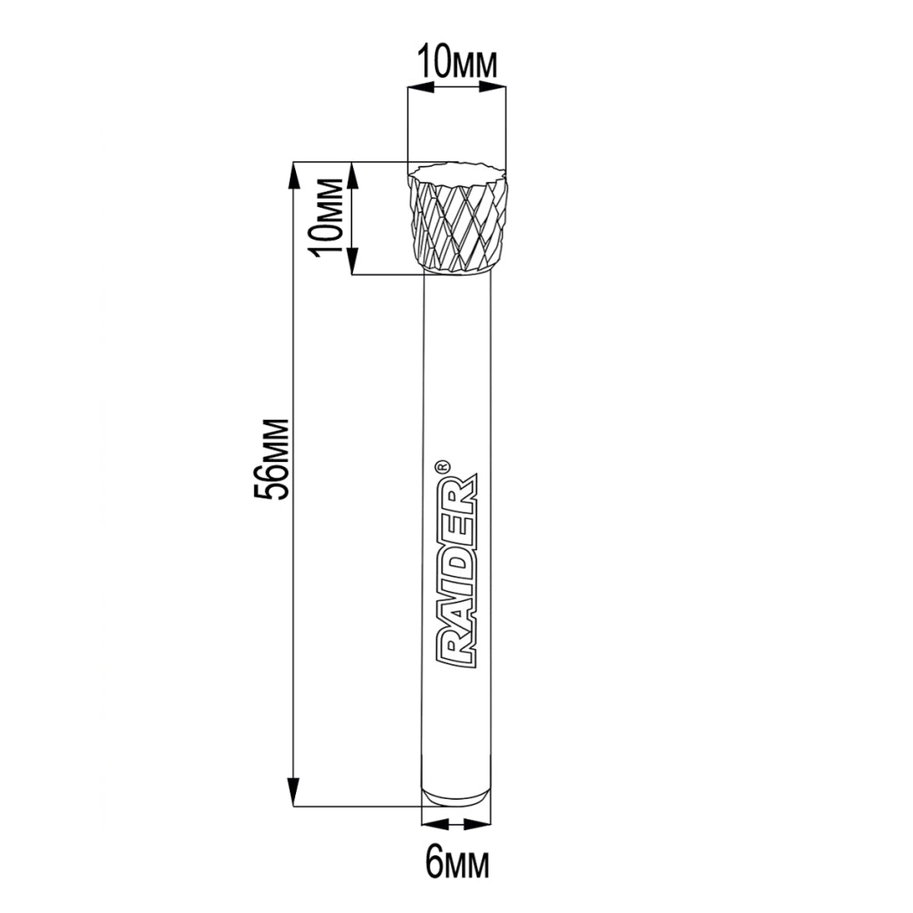 Raider Accessories Freza debavurare Tungsten Carbon tip NX ø10x10 ø6mm RDP