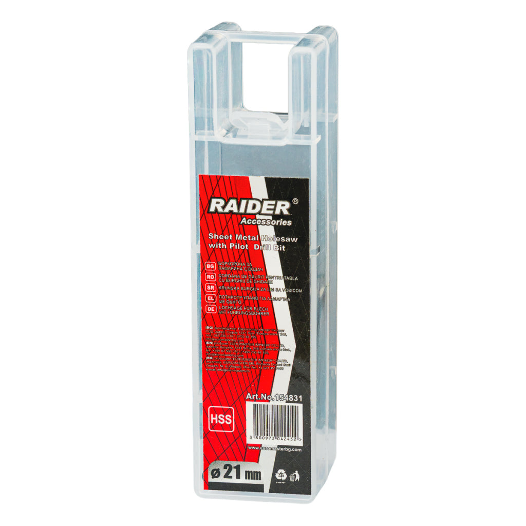 Raider Accessories Carota pentru tabla Ø21mm cu pilot HSS