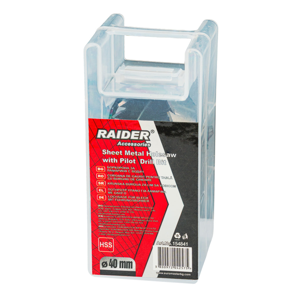 Raider Accessories Carota pentru tabla Ø40mm cu pilot HSS
