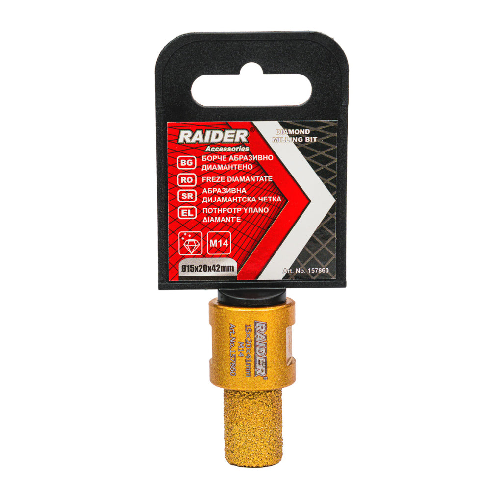 Raider Accessories Freza diamantata tip bit pentru gaurit ceramica M14 ø15x20x42mm