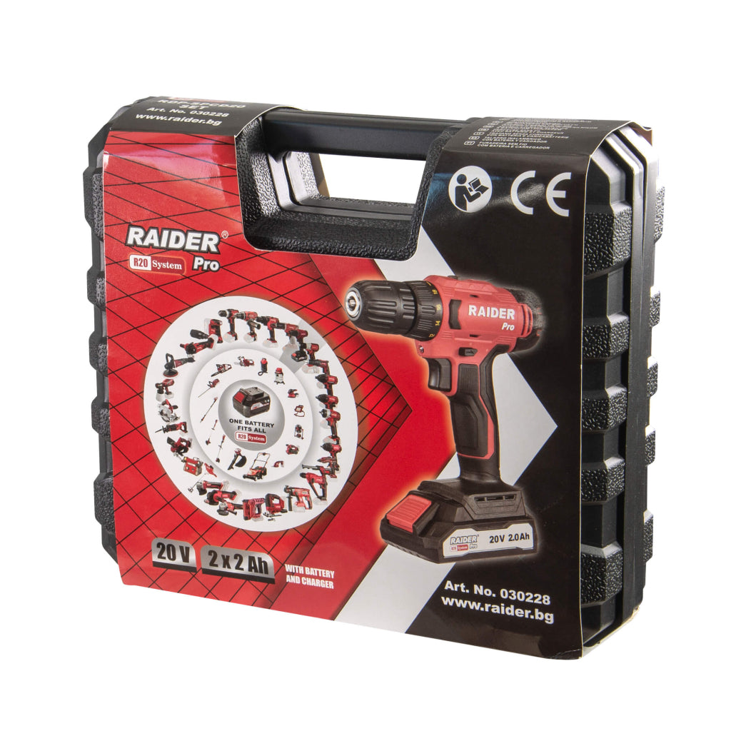 Raider R20 Masina de gaurit si insurubat 20V 2x2Ah 44Nm RDP-SPCD20