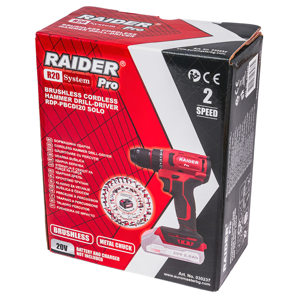 Raider R20 Masina de gaurit cu percutie 20V SOLO 50Nm RDP-PBCDI20 - R20 - O baterie, multe posibilitati!