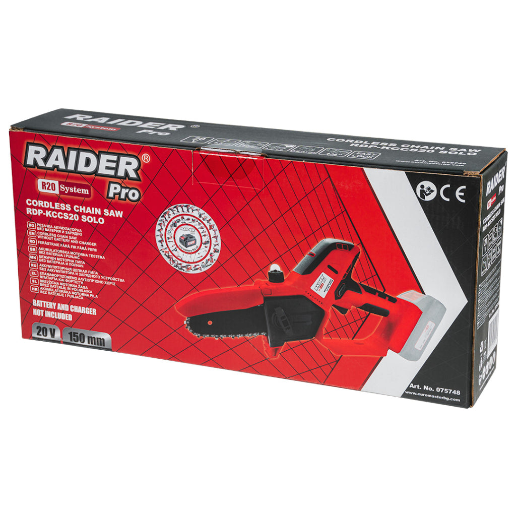 Raider R20 Fierastrau de gradina cu lant si lama 20V 150mm SOLO RDP-KCCS20