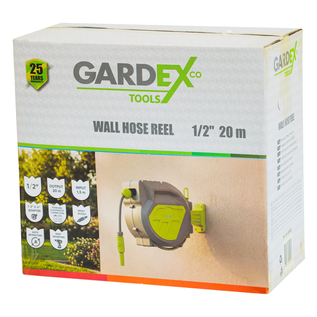 Gardex Rola furtun de perete 1/2" 1.5 +20m si conectori LUXE GX