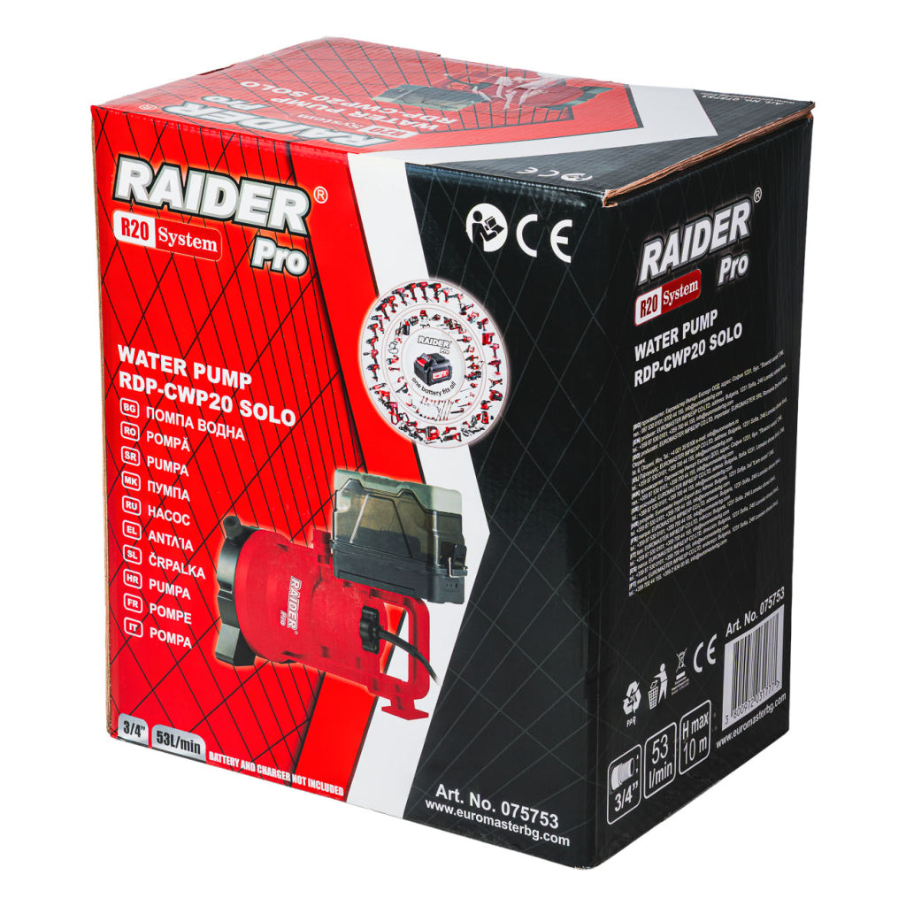 Raider R20 Pompa submersibila cu plutitor 20V 53L/min 10m 3/4" SOLO RDP-CWP20