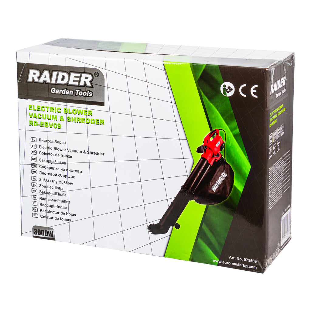 Raider Suflanta frunze cu aspirare si tocator 3000W RD-EBV09