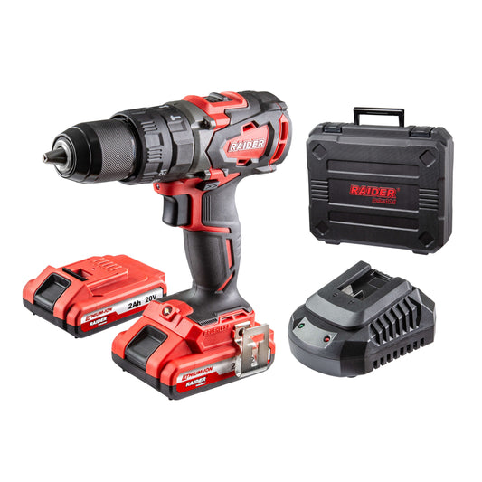 Raider Industrial Masina de gaurit cu percutie 20V 2x2Ah 62Nm RDI-CDB02