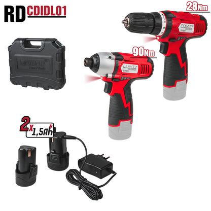 Raider Set bormasina + surubelnita cu impact 12V 2x1.5Ah RD-CDIDL01