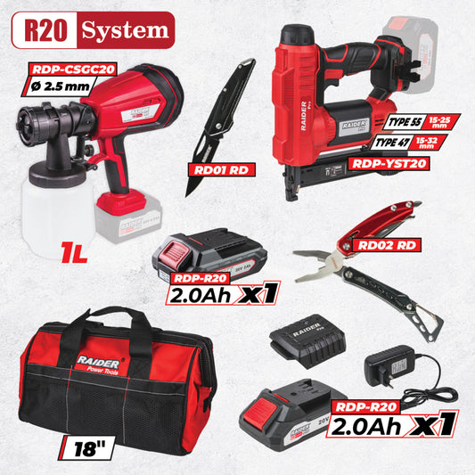 Raider Pro R20 Set 2 unelte 2x2Ah + 2 genti RDP-BXS5