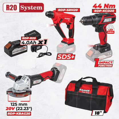 Raider Pro R20 Set 3 unelte 4Ah bag RDP-BXS13