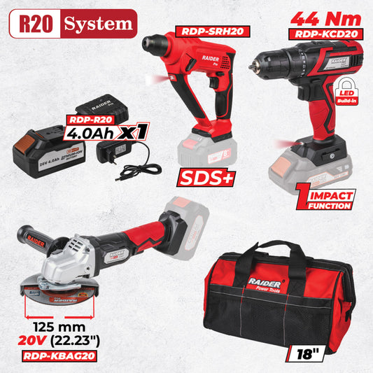 Raider Pro R20 Set 3 unelte 4Ah bag RDP-BXS13