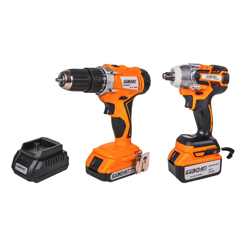 Baukraft Bormasina percutie si cheie BL 18V 4A 2Ah BK-CDIBIW3