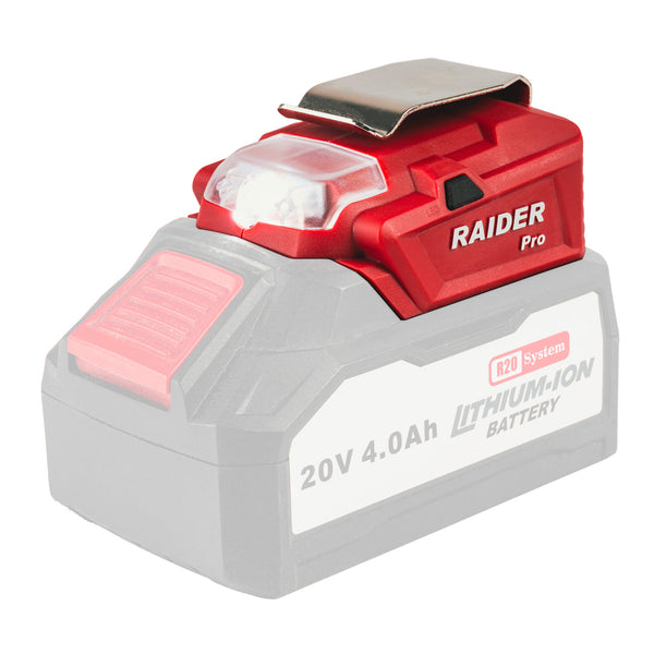 Raider R20 adaptor USB cu lampa de lucru 20V SOLO pentru seria R20