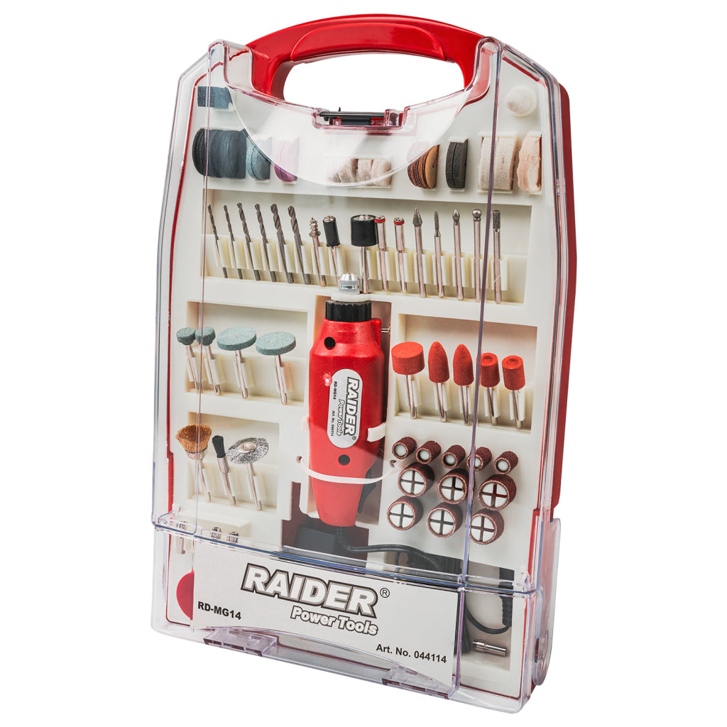 Raider Set mini polizor drept 230V si 12V DC 110 accesorii RD-MG14