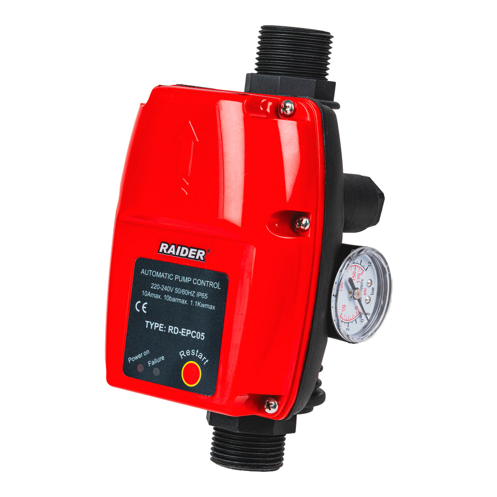 Raider Presostat electronic 1.1kW 1" 90°C manometru RD-EPC05