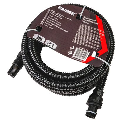 Raider Accessories Furtun de aspiratie ø1" 7m cu sita si supapa antiretur RD
