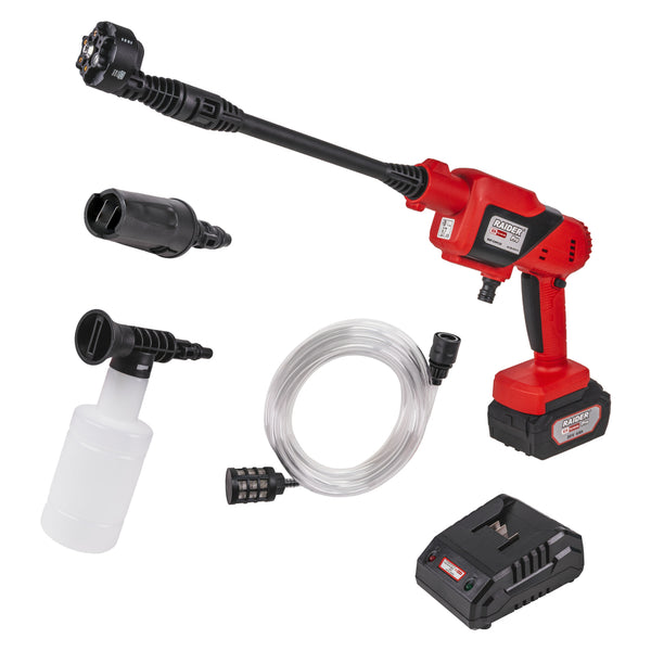 Raider R20 Aparat spalat cu presiune 20V 25 de bari 4Ah 6 duze RDP-CHPC20