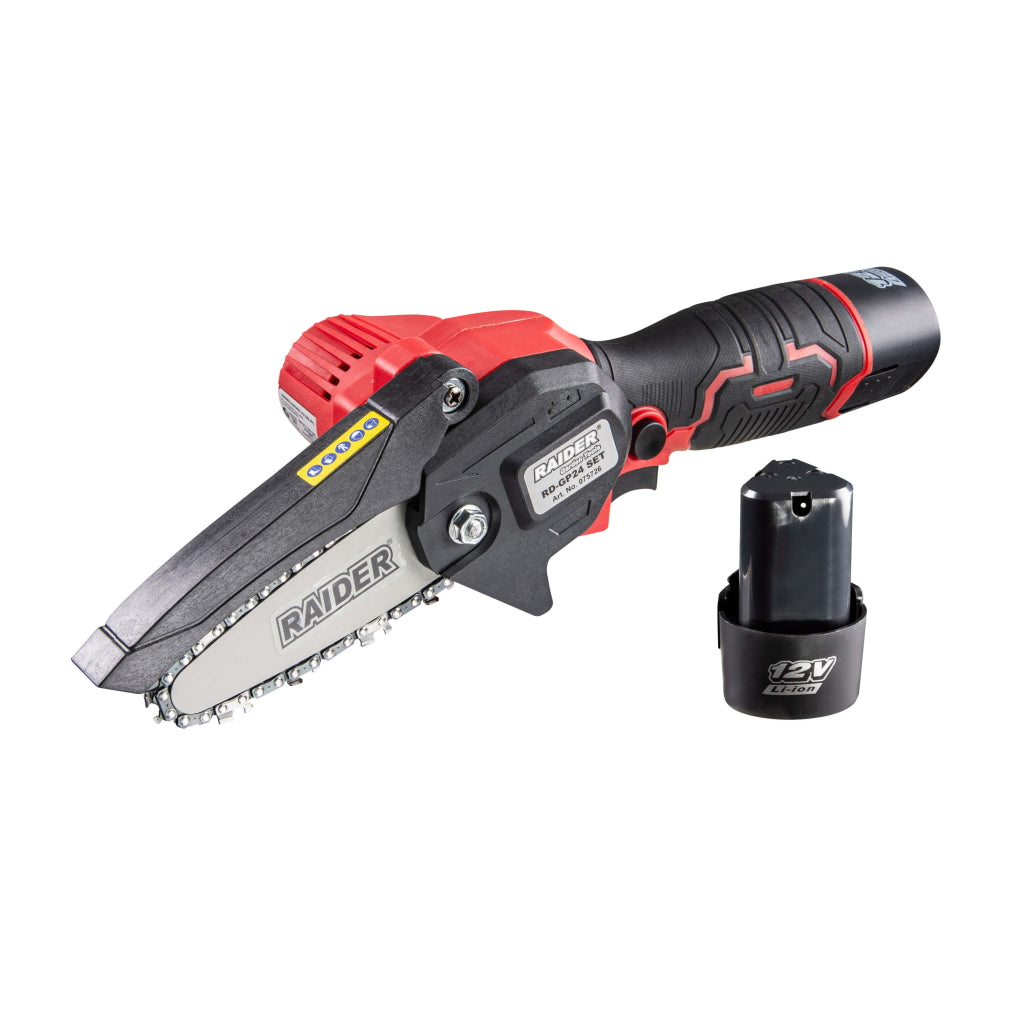 Raider Fierastrau cu lant 12V 100mm 2x2Ah valiza RD-GP24