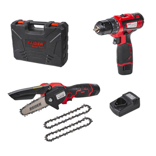 Raider Pro Set Bormasina si fierastrau electric 12V 2x2Ah RDP-CDLGP02