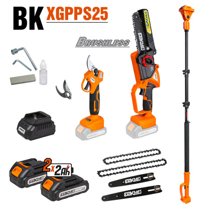 Baukraft Set 3 unelte foarfeca fierastrau tija 18V 2x2Ah BK-XGPPS25