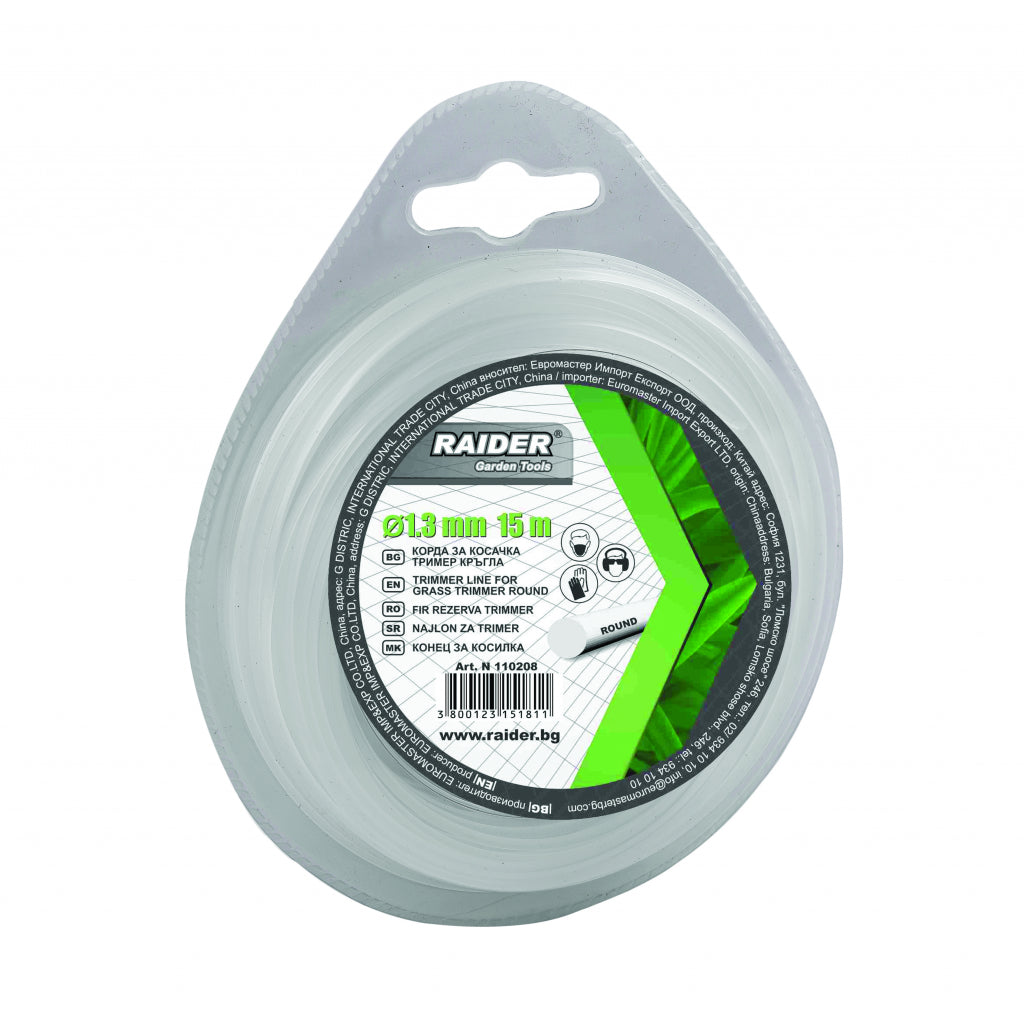 Raider Accessories Fir pentru trimmer ø1.3mm x 1.5m patrat alb